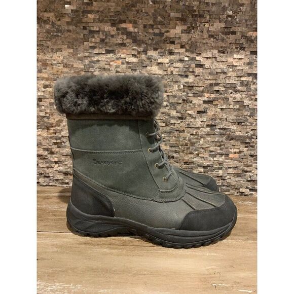 Bearpaw BEAR PAW Mens Sheepskin Duck boot Shearling Size 13 Gray